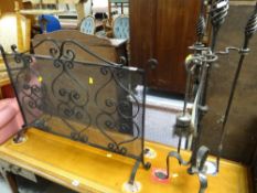 CAST METAL FIRE GUARD & COMPANION SET