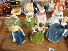 SEVEN ROYAL DOULTON FIGURES including 'Melanie', 'Michelle', 'Fleur' ETC (7 in total)