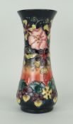 MOORCROFT FLORAL WAISTED VASE dated to the base 1993, 31cms high