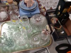 TWO BOTTLES OF MALT WHISKY & BOTTLE OF LEACOCK'S MADEIRA, collection of drinking glasses ETC