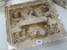 VICTORIAN PLASTER PANEL of a female flanked by Angels, 34 x 39cms Provenance:PLEASE SEE FULL