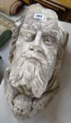 VICTORIAN PLASTER MAQUETTE, the head of a Saint resting on the head and wings of an Angel, 38cms