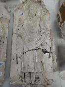 VICTORIAN PLASTER MAQUETTE WALL PANEL of a Bishop, 70 x 30cms Provenance:PLEASE SEE FULL