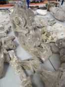 TWO VICTORIAN PLASTER MAQUETTES, one depicting carved animals and scroll decoration, together with a