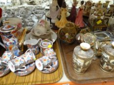 PAIR OF JAPANESE VASES, part Japanese tea set, decorative pagoda and elephant ETC