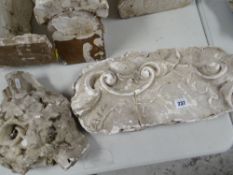 TWO VICTORIAN PLASTER MAQUETTES with carved decoration, 48 x 23cms, 28 x 26cms Provenance:PLEASE SEE
