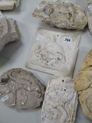 FOUR VICTORIAN PLASTER MAQUETTES of carved animals, lions ETC Provenance:PLEASE SEE FULL