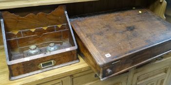 VINTAGE ARCHITECT / DRAUGHTSMAN'S SLOPE, together with a stationery and writing slope with ink