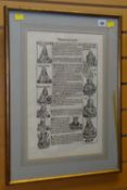MICHAEL WOLGEMUT framed and glazed leaf from 'The Nuremberg Chronicle' 43 x 28cms