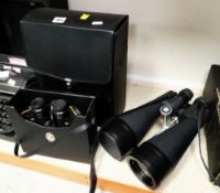 PRINZE CASED BINOCULARS together with cased set of Asa 20 x 80 (large) binoculars