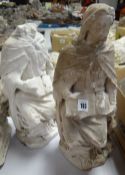 VICTORIAN PLASTER MAQUETTE, possibly St Mark, seated on a lion, 38cms (2) Provenance:PLEASE SEE FULL