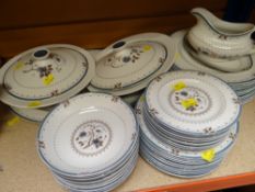 ROYAL DOULTON 'OLD COLONY' DINNERWARE including covered tureens, platter, dining plates ETC