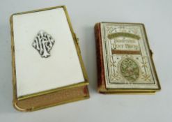 IVORY BACKED BOOK OF COMMON PRAYER with gilt metal clasp border and ribbed leather spine, printed by