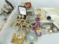 PARCEL OF ASSORTED COSTUME & DRESS JEWELLERY to include bangles, wristwatches, beads, earrings,