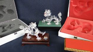 BOXED SWAROVSKI CRYSTAL DRAGONS with stands