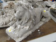 LARGE VICTORIAN PLASTER MAQUETTE of a recumbent lion, 80 x 41cms Provenance:PLEASE SEE FULL
