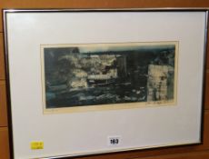 JOHN KNAPP-FISHER limited edition (131/500) print - entitled 'Porthgain Harbour with PZ632',