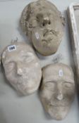 THREE VICTORIAN PLASTER MAQUETTES of men's faces Provenance:PLEASE SEE FULL PROVENANCE /