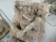 VICTORIAN PLASTER MAQUETTE of a bearded man with a club, 30 x 34cms Provenance:PLEASE SEE FULL