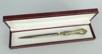 BOXED SILVER HANDLED LETTER OPENER