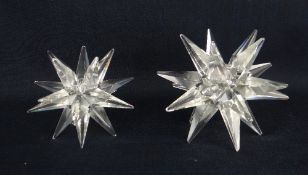 LARGE BOXED SWAROVSKI STAR CANDLE HOLDER, together with similar crystal star candle holder