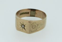 9CT ROSE GOLD DIAMOND SET GYPSY STYLE RING 6.0 GRAMS