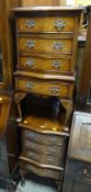 PAIR OF REPRODUCTION MAHOGANY BOW-FRONT CABINETS