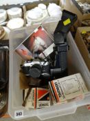CAMERA EQUIPMENT including Canon AE1 camera, various lenses, flash-gun, adaptors ETC