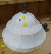 A VINTAGE WHITE GLASS CEILING SHADE