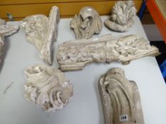 SIX VICTORIAN PLASTER MAQUETTES of various carved architectural designs, the longest 35 x 24cms