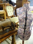 SUPER FORMELLA ADJUSTABLE DRESS MAKER'S DUMMY on tripod stand, together with a cased vintage