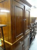 CARDIGANSHIRE ANTIQUE WELSH OAK LINEN PRESS 217 x 126cms Provenance: vendor states from Felin Fach