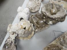 SIX VICTORIAN PLASTER MAQUETTES, one of a hand, head of a Cherub, Angels ETC Provenance:PLEASE SEE