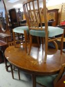 FURNITURE to include oval dining table, 137cms long x 97cms wide, four chairs