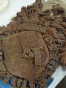 VICTORIAN WOODEN CARVING of the Coat of Arms of the Marquis of Bute, 105 x 70cms Provenance:PLEASE