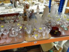 MIXED GLASSWARE including drinking glasses, decanters ETC