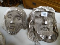 TWO VICTORIAN PLASTER MAQUETTES depicting the head of Christ, 26cms and a female Provenance:PLEASE