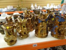 COLLECTION OF VARIOUS PATTERNED LUSTER JUGS