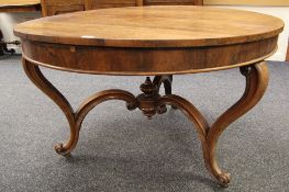 ANTIQUE CIRCULAR ROSEWOOD DINING TABLE on three legs