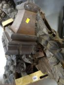 COLLECTION OF WOODEN ARCHITECTURAL CARVINGS of acanthus leaves, various roots and flowers