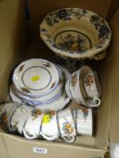 VINTAGE MYOTT & SONS PART TEA SERVICE, together with a Masons ironstone pedestal bowl