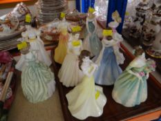 NINE ROYAL DOULTON FIGURES including 'Kelly', 'Katherine' 'Jessica', 'Wedding Celebration' ETC