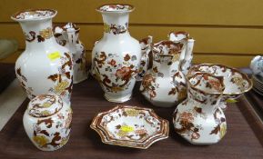 MASONS IRONSTONE BROWN VELVET POTTERY including vases, jugs ETC
