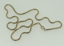9CT YELLOW GOLD CUBE LINK CHAIN, 45.5cm long, 10.8 grams