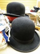 TWO VINTAGE BOWLER HATS, one by Christy's of London