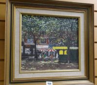 BRIAN WILLIAMS local Cardiff artist, oil on canvas - The Hayes Island snack bar and shops, city