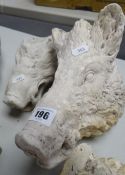 VICTORIAN MAQUETTE of a boar's head, together with a smaller similar, 33cms Provenance:PLEASE SEE
