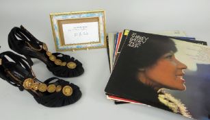 PAIR OF SONIA RYKIEL SLIP-ON STILETTO SHOES, BOTH SIGNED 'DAME SHIRLEY BASSEY' to the interior,