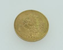 1929 GEORGE V GOLD FULL SOVEREIGN, 8gms