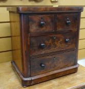 VICTORIAN MAHOGANY MINIATURE CHEST of two long and two short drawers, 38cms h x 35cms w